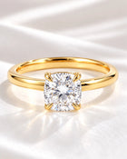 2ct Cushion cut Solitaire ring | Gold Vermeil
