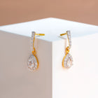 Pear Halo Drop Earrings | Gold Vermeil