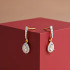 Pear Halo Drop Earrings | Gold Vermeil