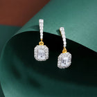 Emerald Halo Drop Earrings | Gold Vermeil