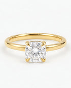 2ct Cushion cut Solitaire ring | Gold Vermeil
