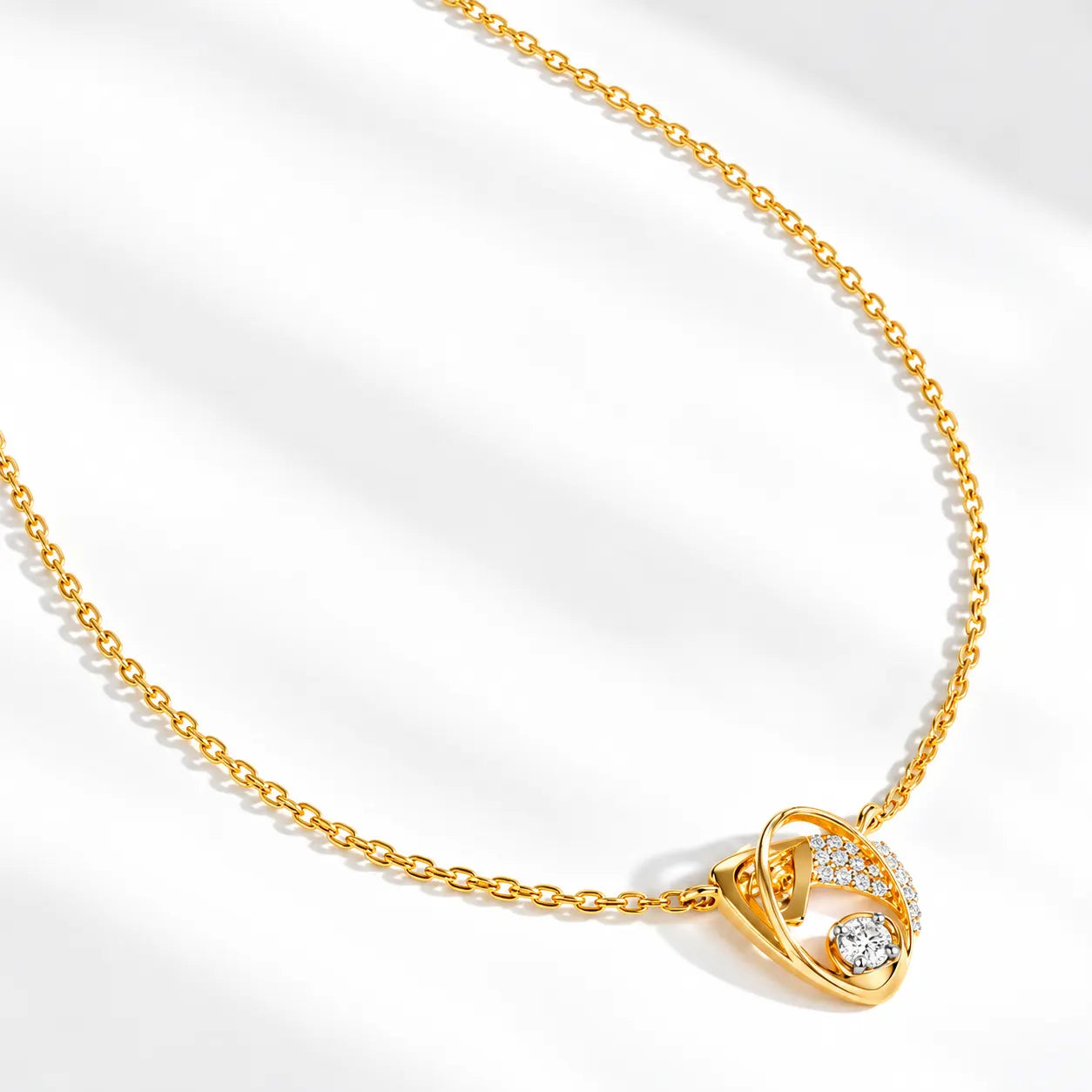 Golden Orbit Moissanite Pendant