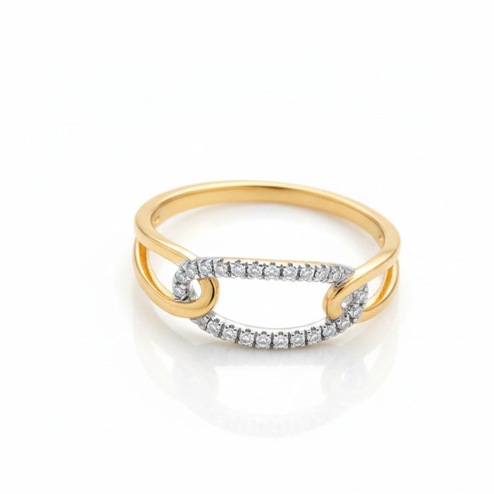 Interlinked Oval Monzonite Diamond Ring