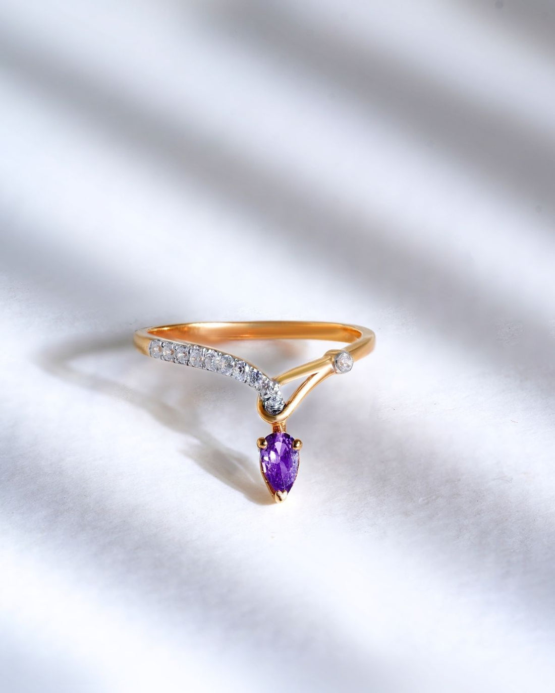 Asymmetric Pear Ring | Gold Vermeil