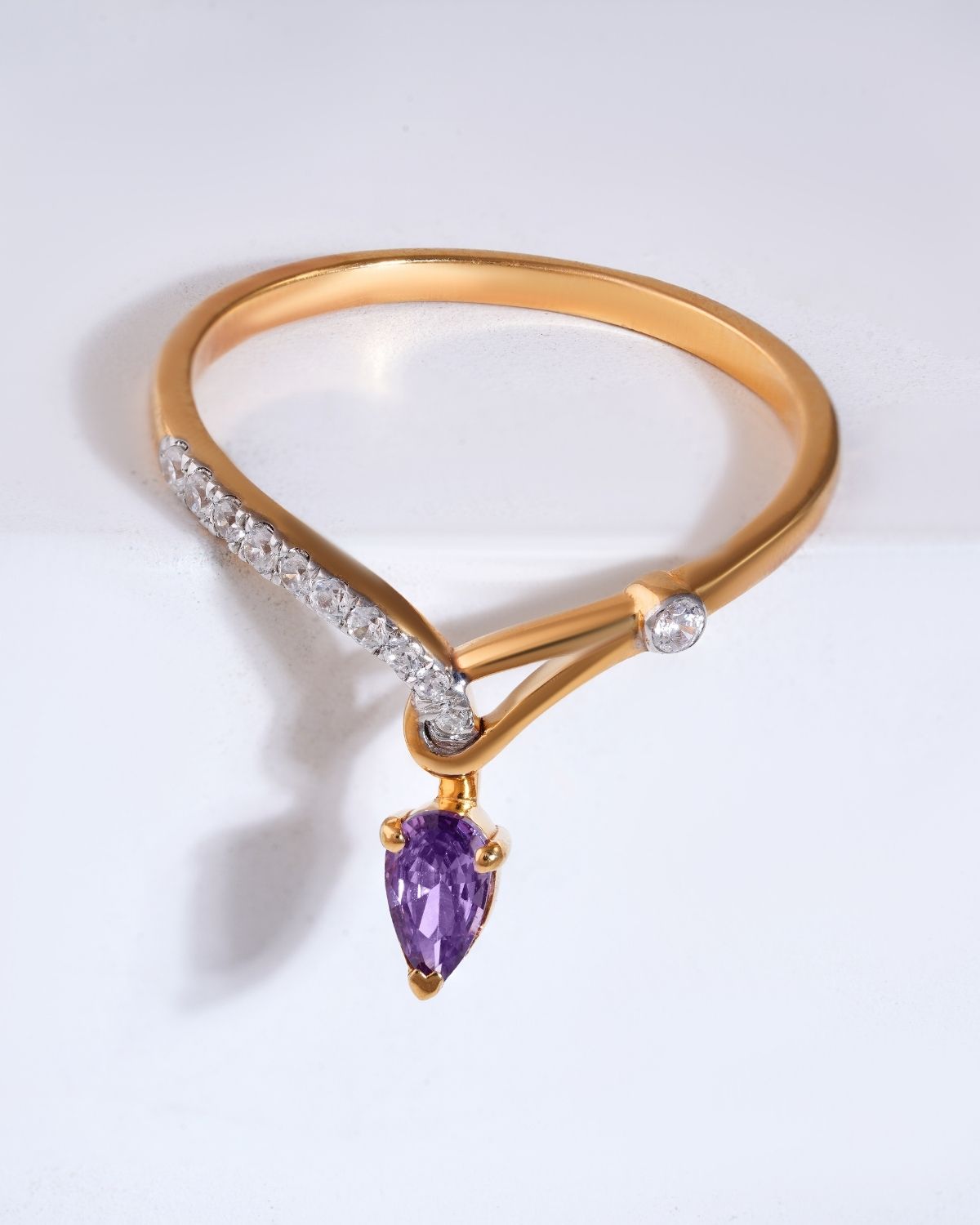 Asymmetric Pear Ring | Gold Vermeil