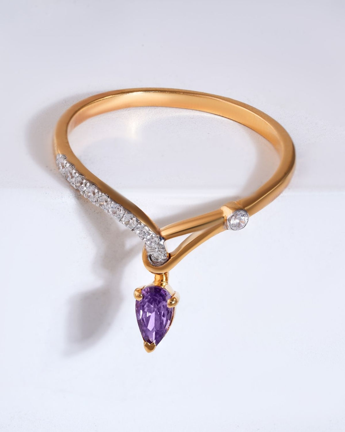 Asymmetric Pear Ring | Gold Vermeil