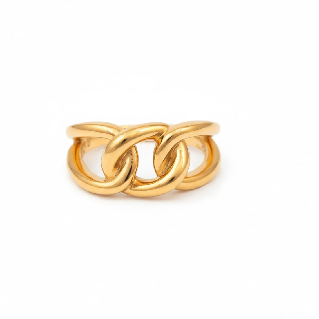 Interlocking Yellow Gold Band Ring