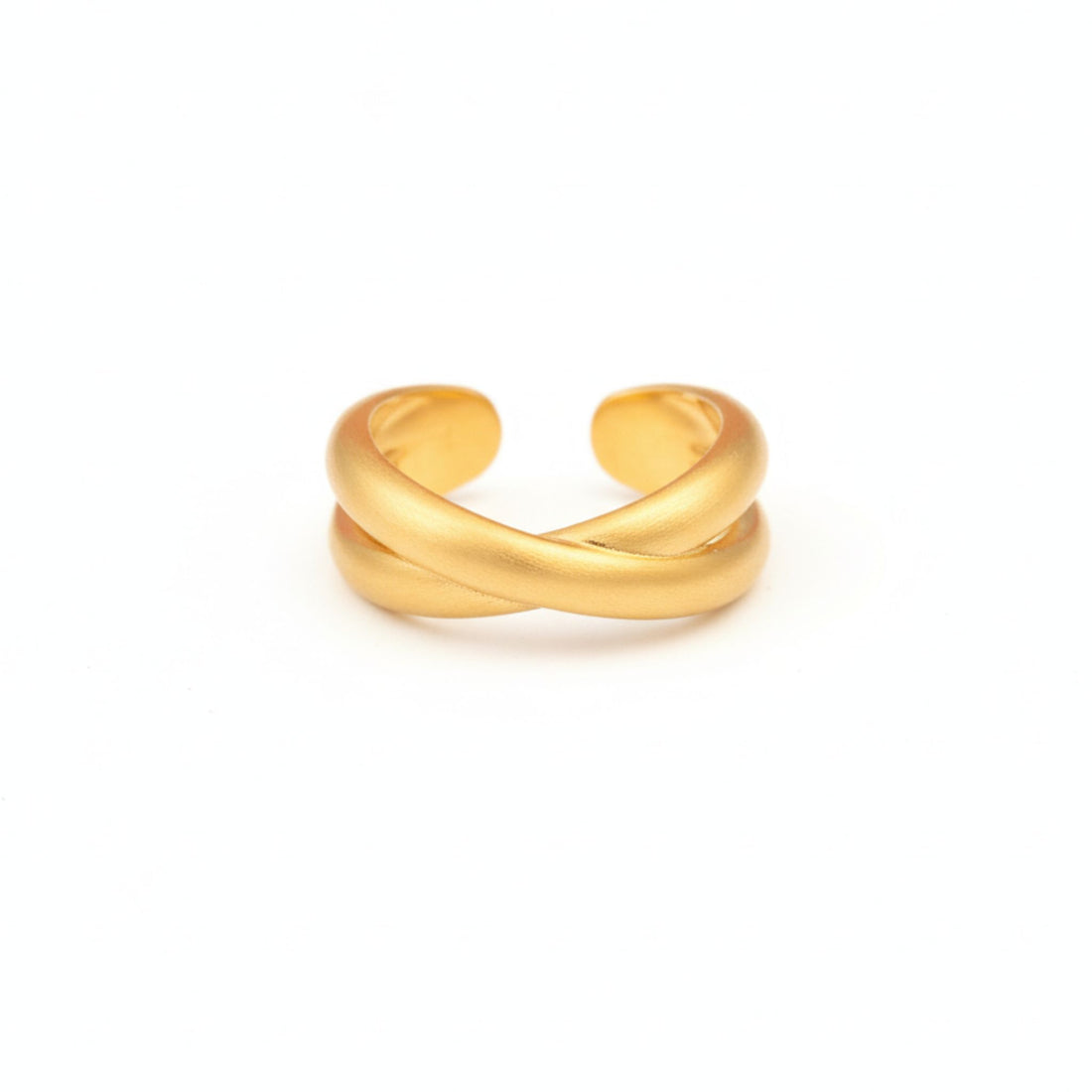 Gold-Plated Adjustable Crossover Ring