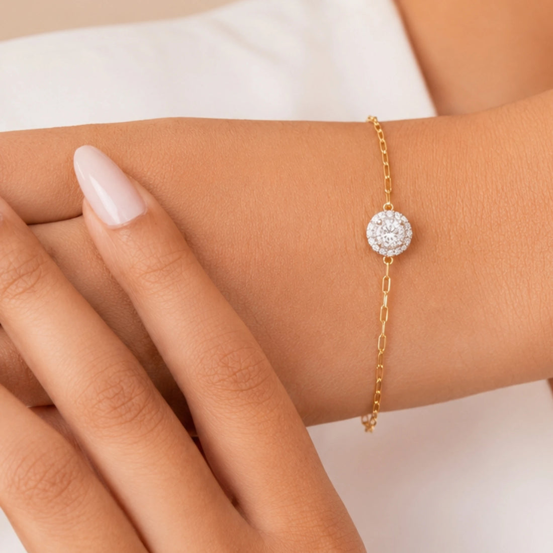 Solitaire Diamond Charm Bracelet