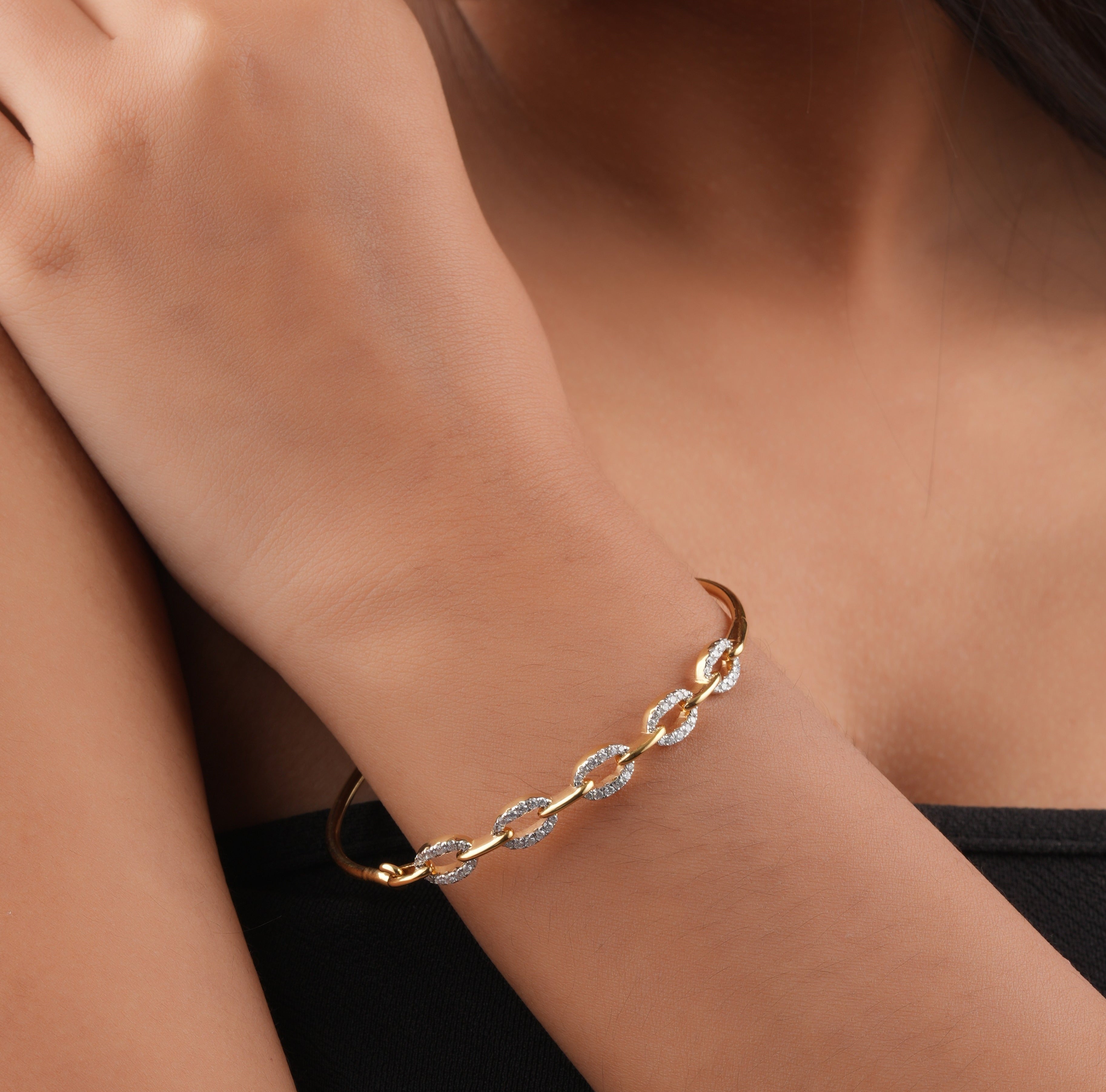 Link Bangle Bracelet | Gold Plated