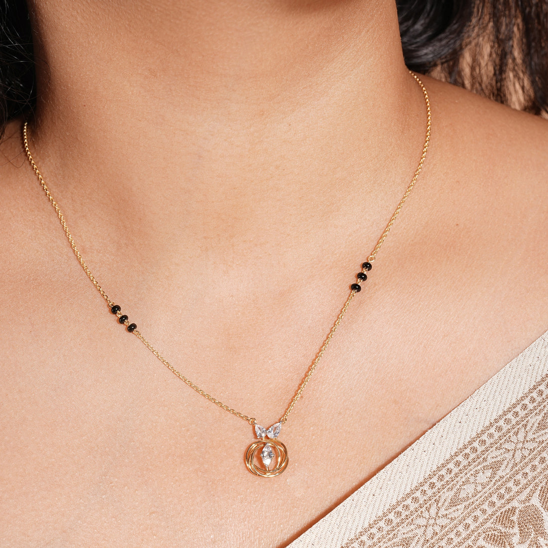 Aura Swirl Mangalsutra | Gold Vermeil