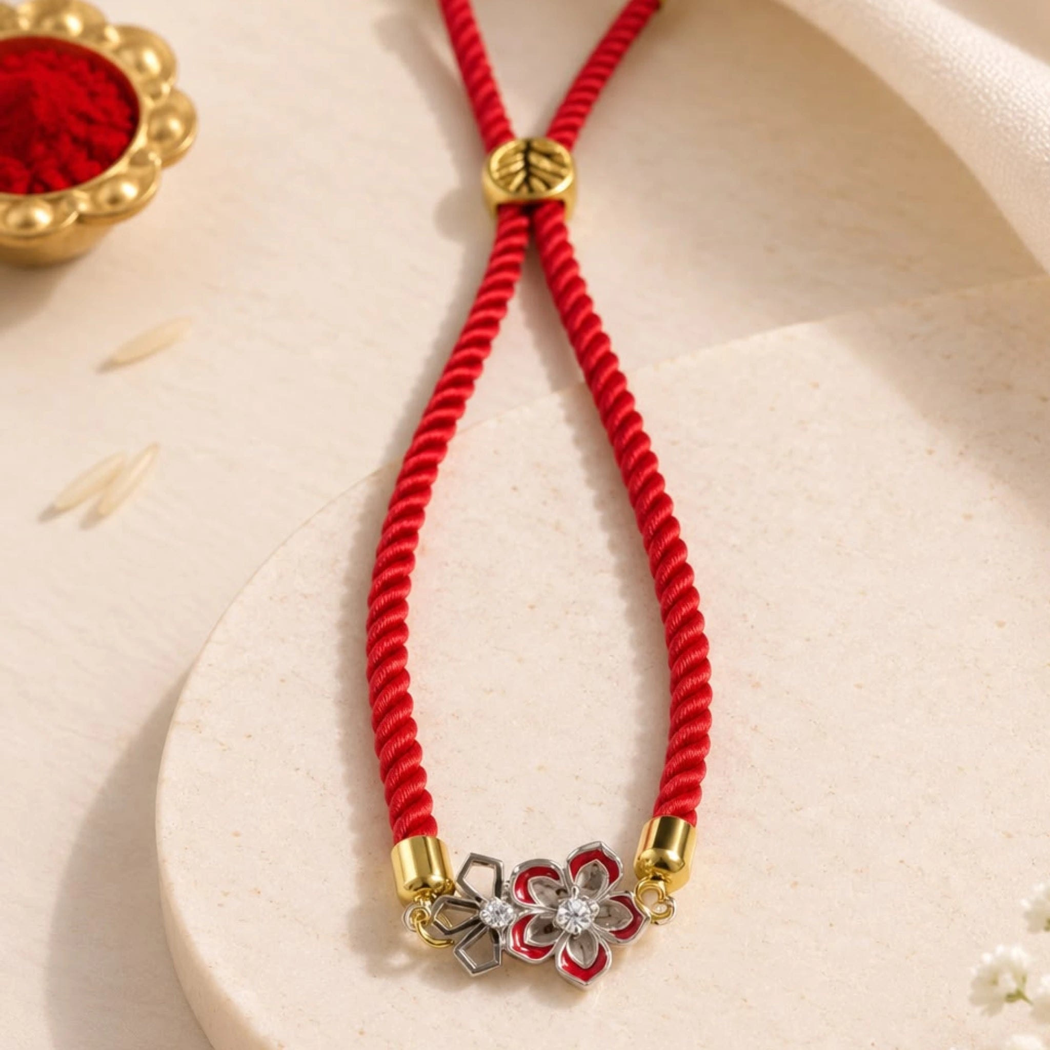 Blooming Bond Silver Rakhi