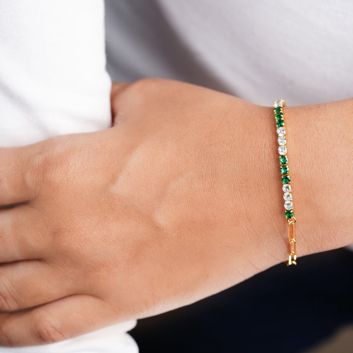 White & Green Cubic bracelet