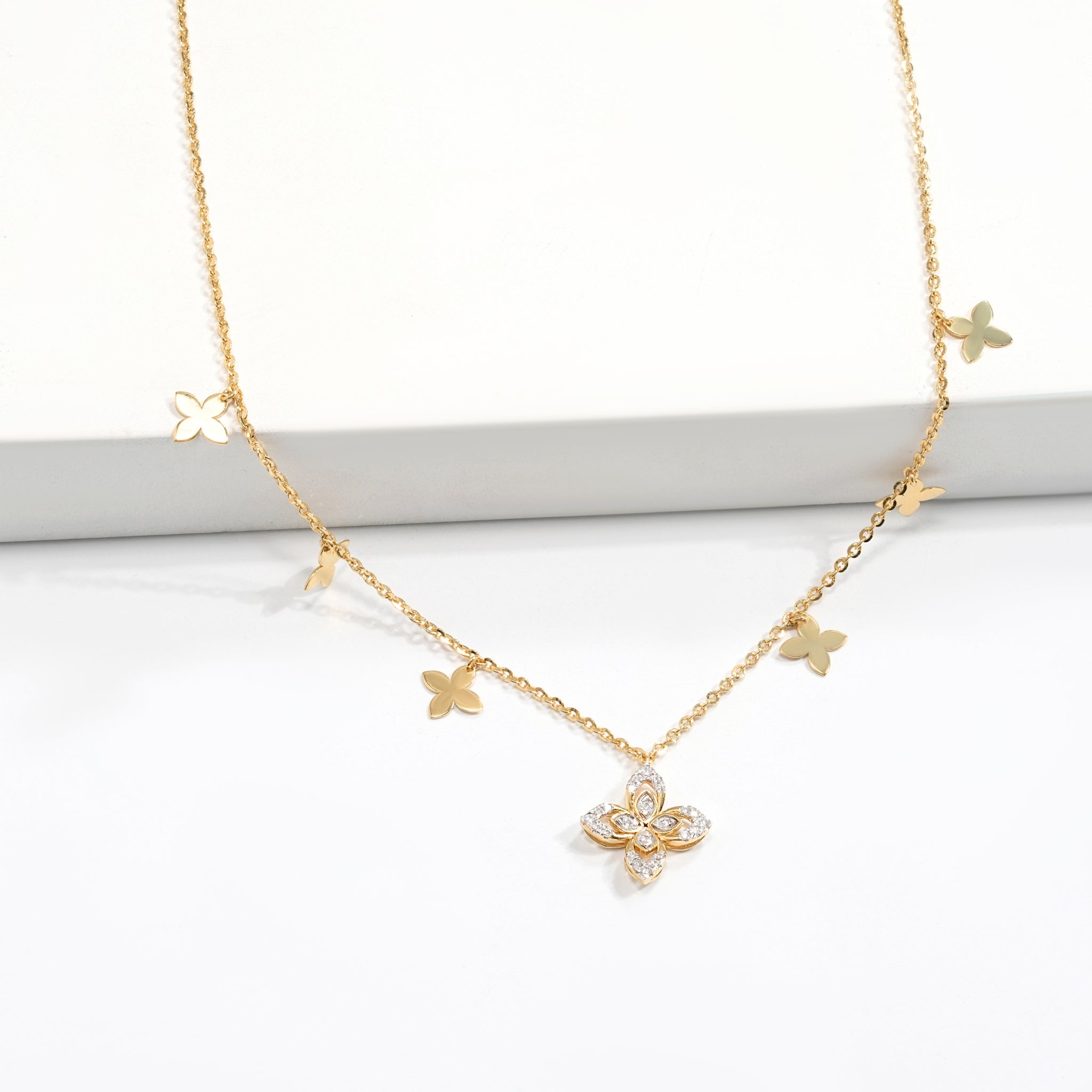 Diamond Flower Necklace