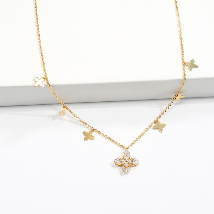 Diamond Flower Necklace