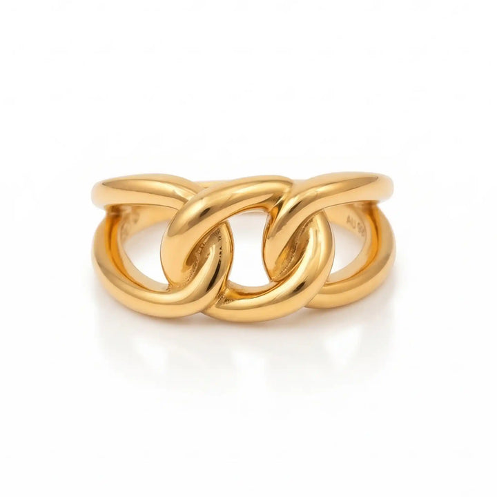 Interlocking Yellow Gold Band Ring