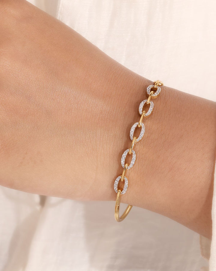 Link Bangle Bracelet | Gold Plated