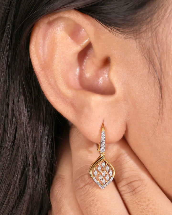 Diamond Lattice Drops | Gold Vermeil
