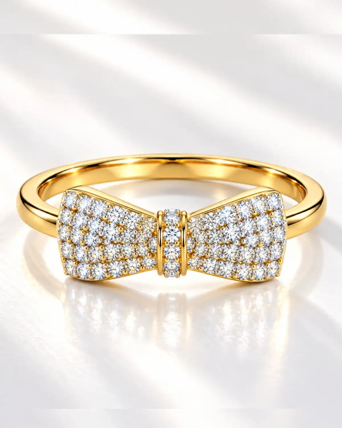 Bow Ring with Moissanite Diamond