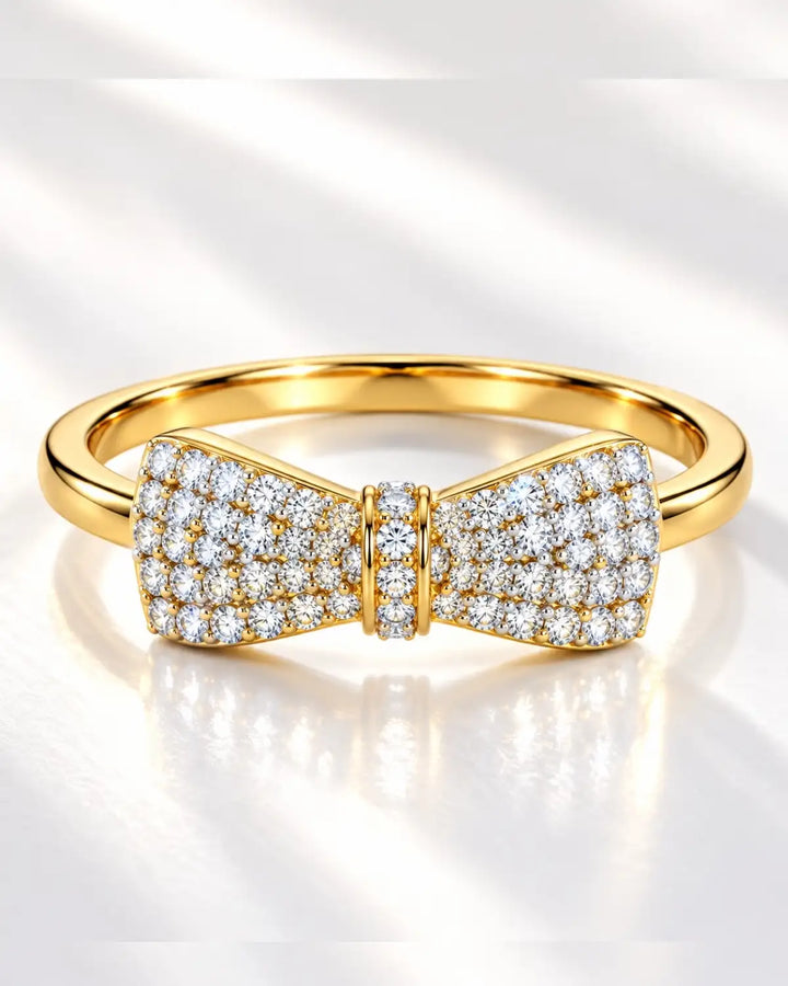 Bow Ring with Moissanite Diamond