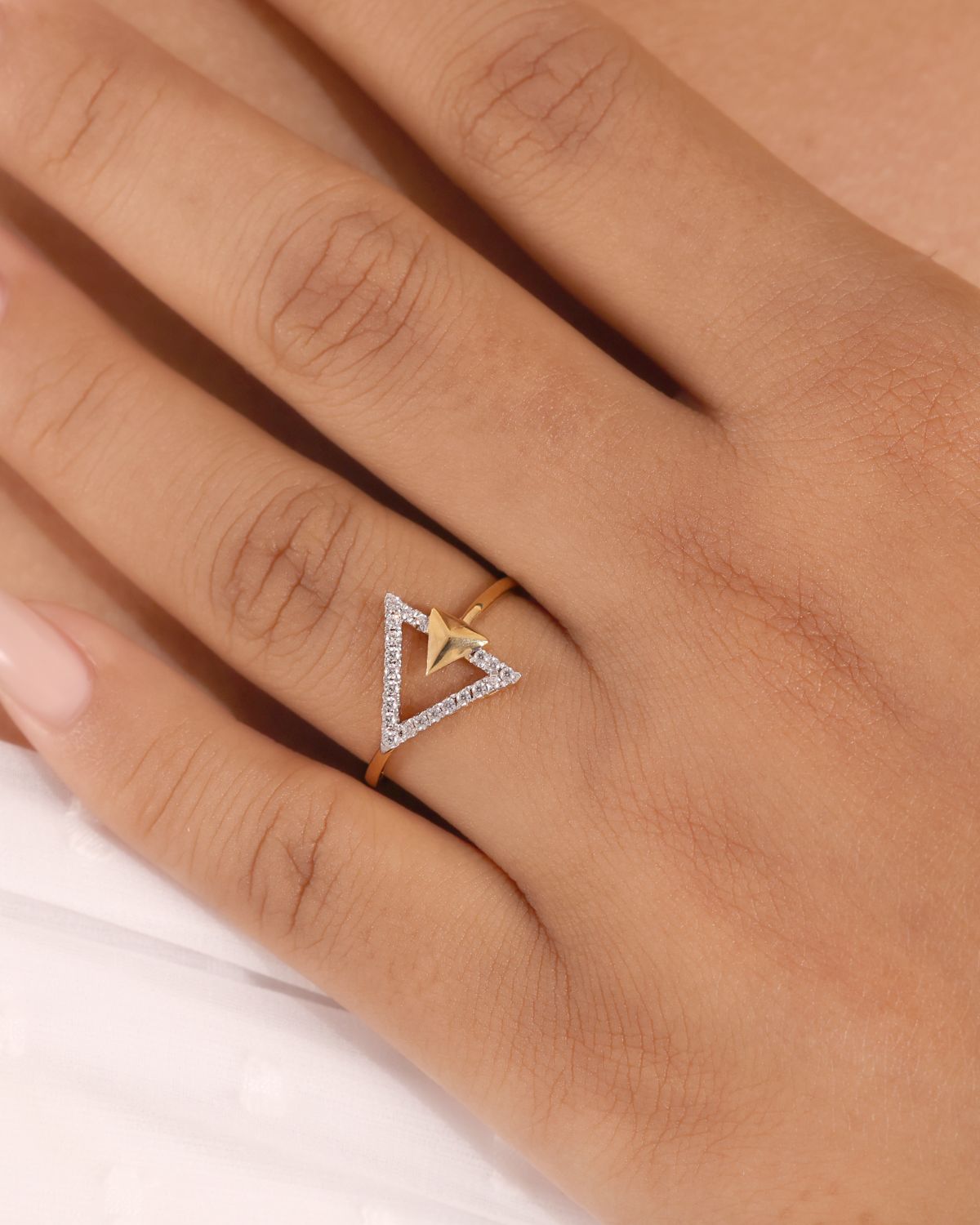 Eva moissanite diamond ring | Gold Vermeil