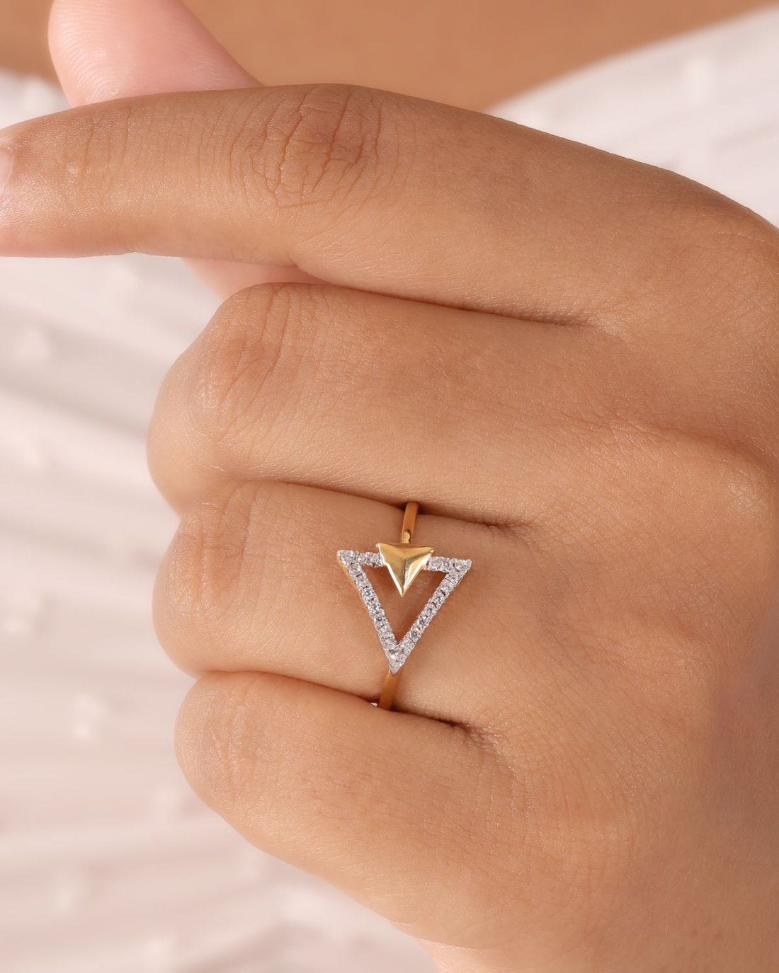 Eva moissanite diamond ring | Gold Vermeil