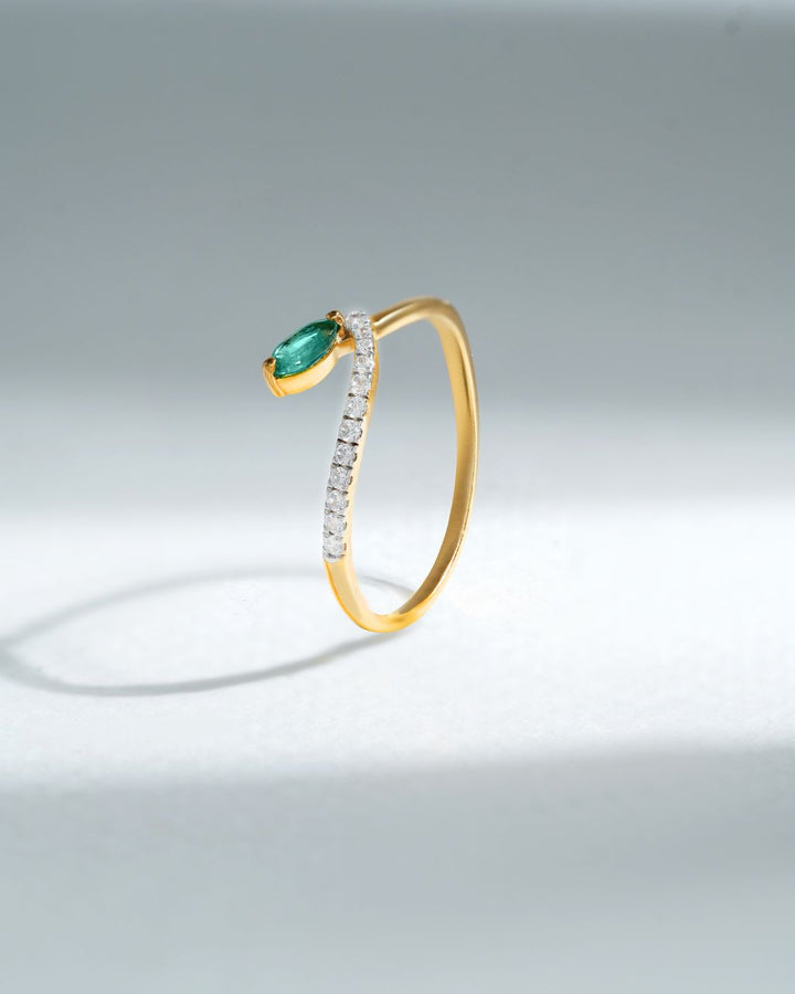 Green Lime Gemstone Ring | Gold Vermeil