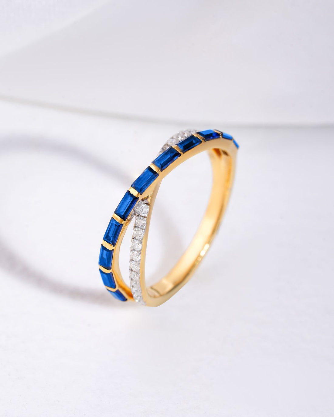 Luna Blue Baguette Ring | Gold Vermeil
