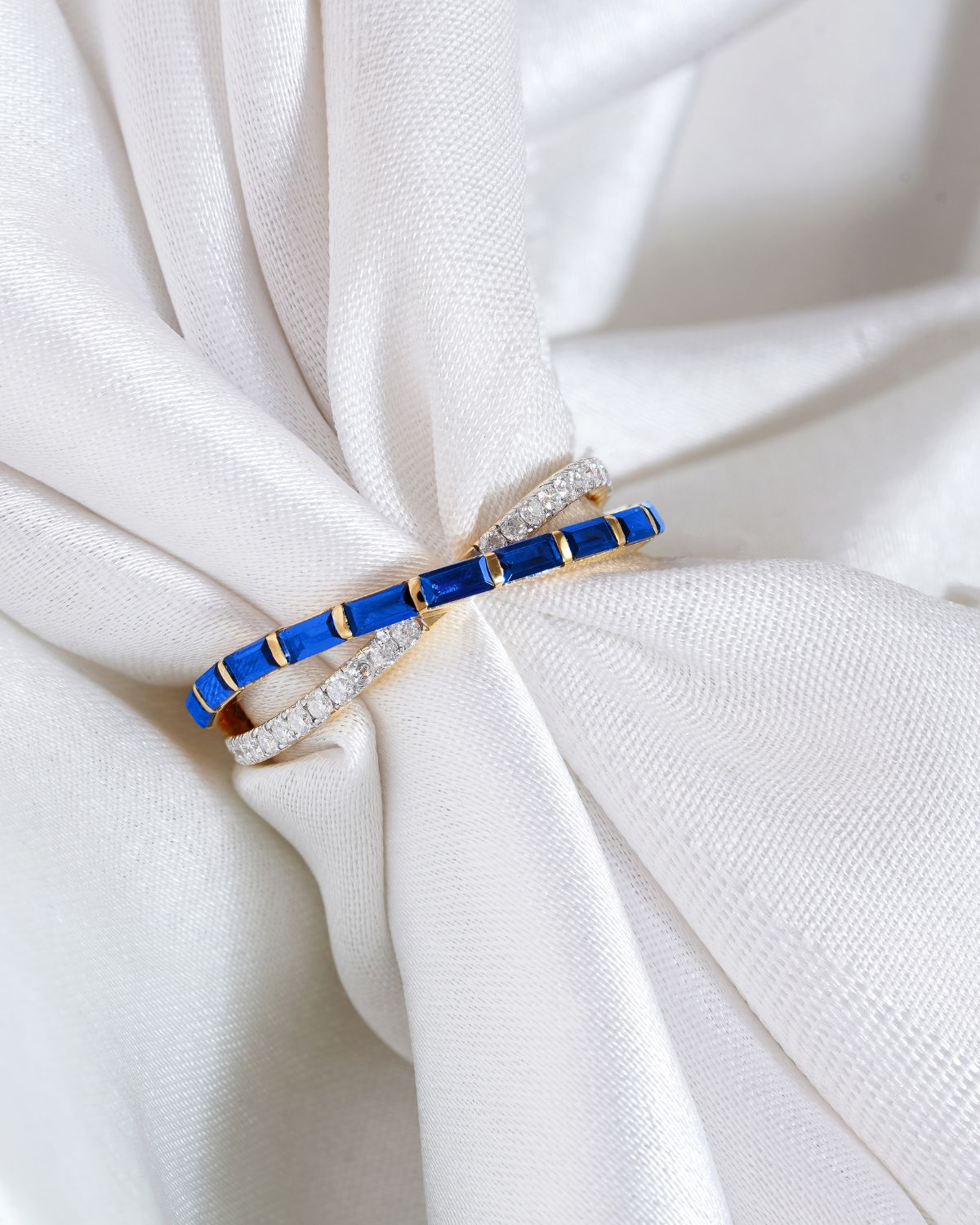 Luna Blue Baguette Ring | Gold Vermeil