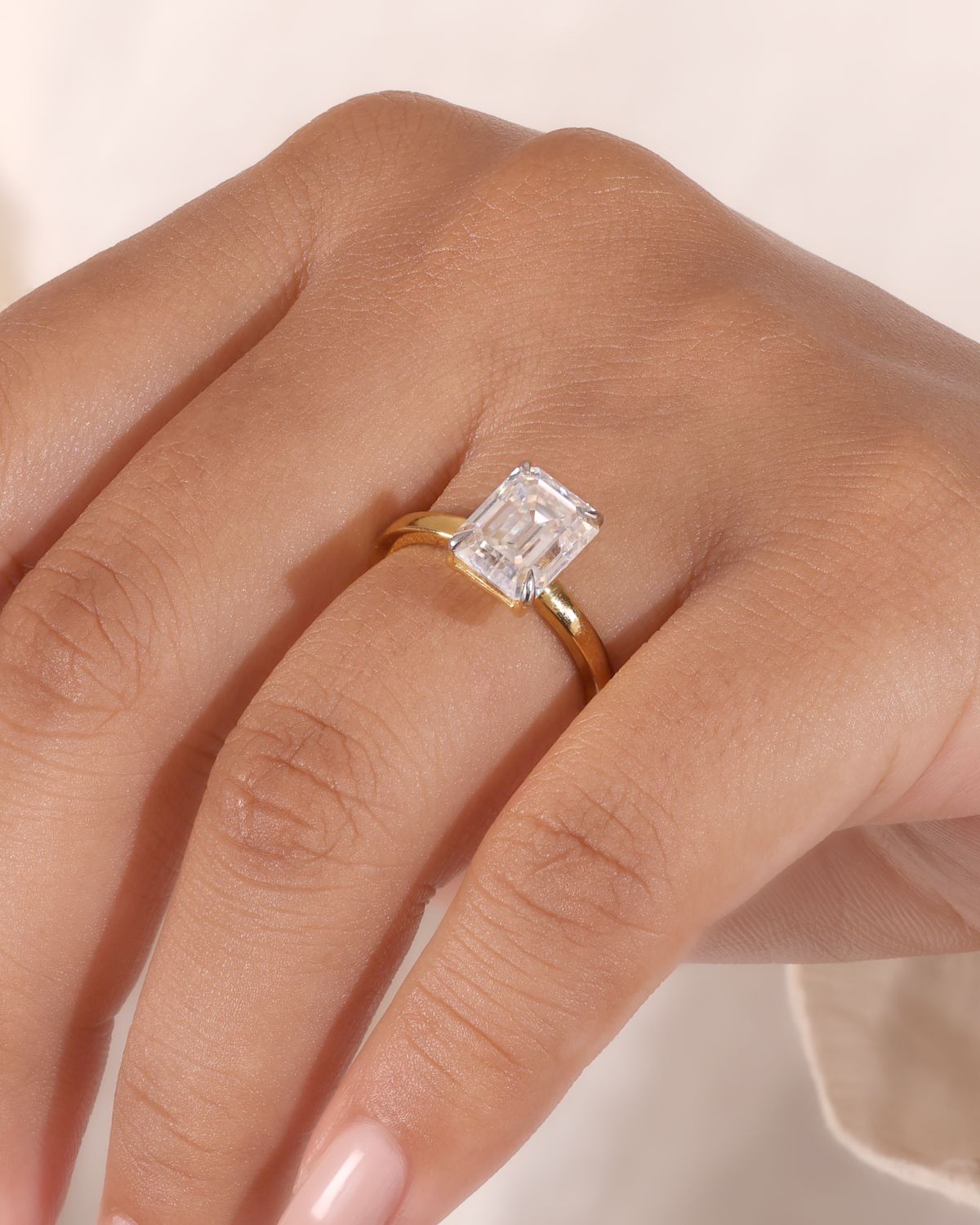 2ct Emerald-cut classic solitaire ring