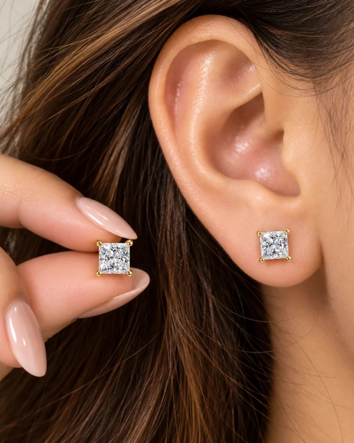 Princess Studs | Gold Vermeil