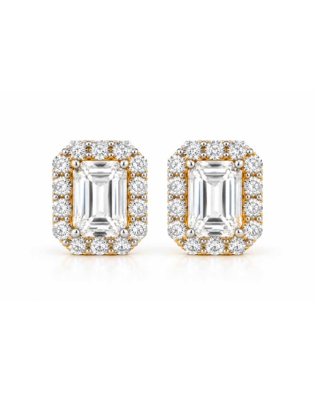 Emerald Halo Studs | Gold Vermeil
