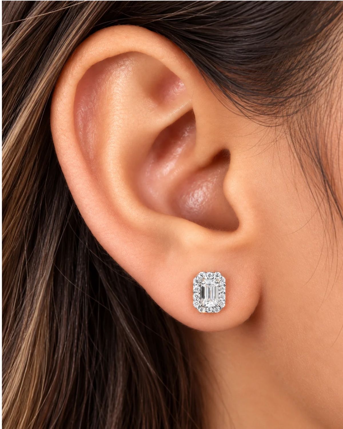 Emerald Halo Studs | Gold Vermeil