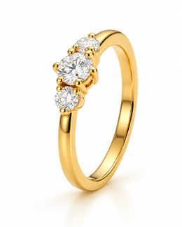 3-Stone Ring with Moissanite Diamond
