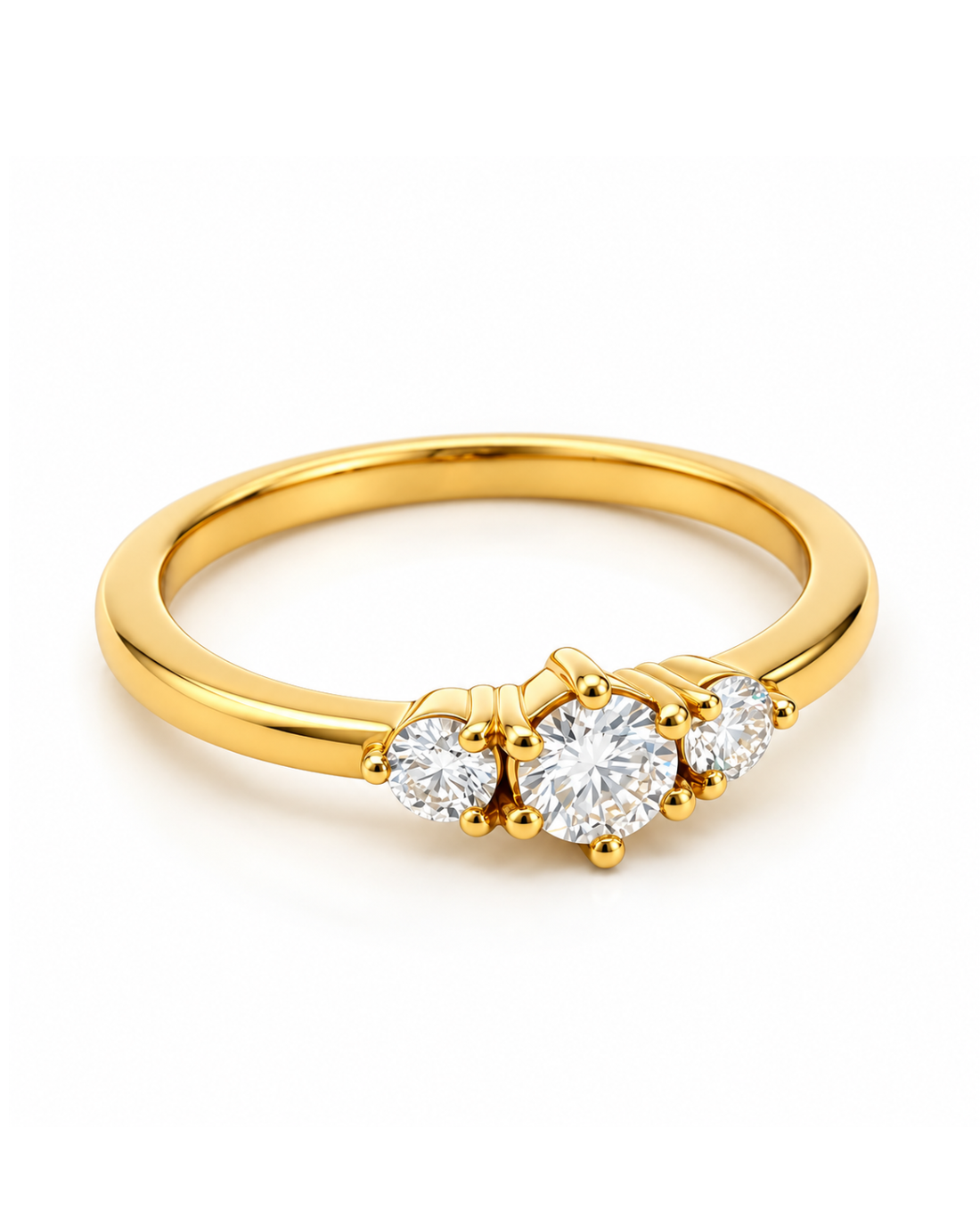 3-Stone Ring with Moissanite Diamond