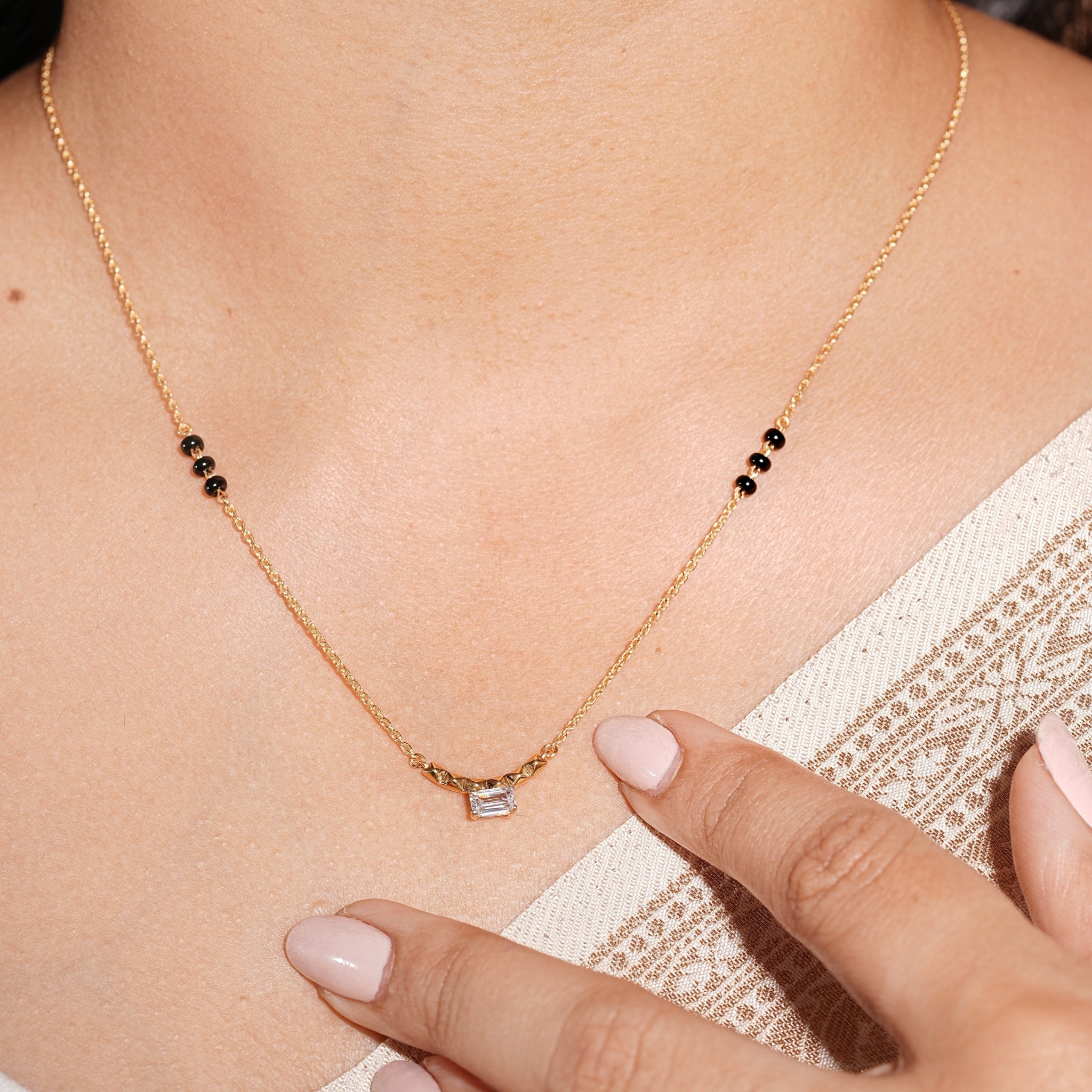 Amaya Diamond Mangalsutra | Gold Vermeil