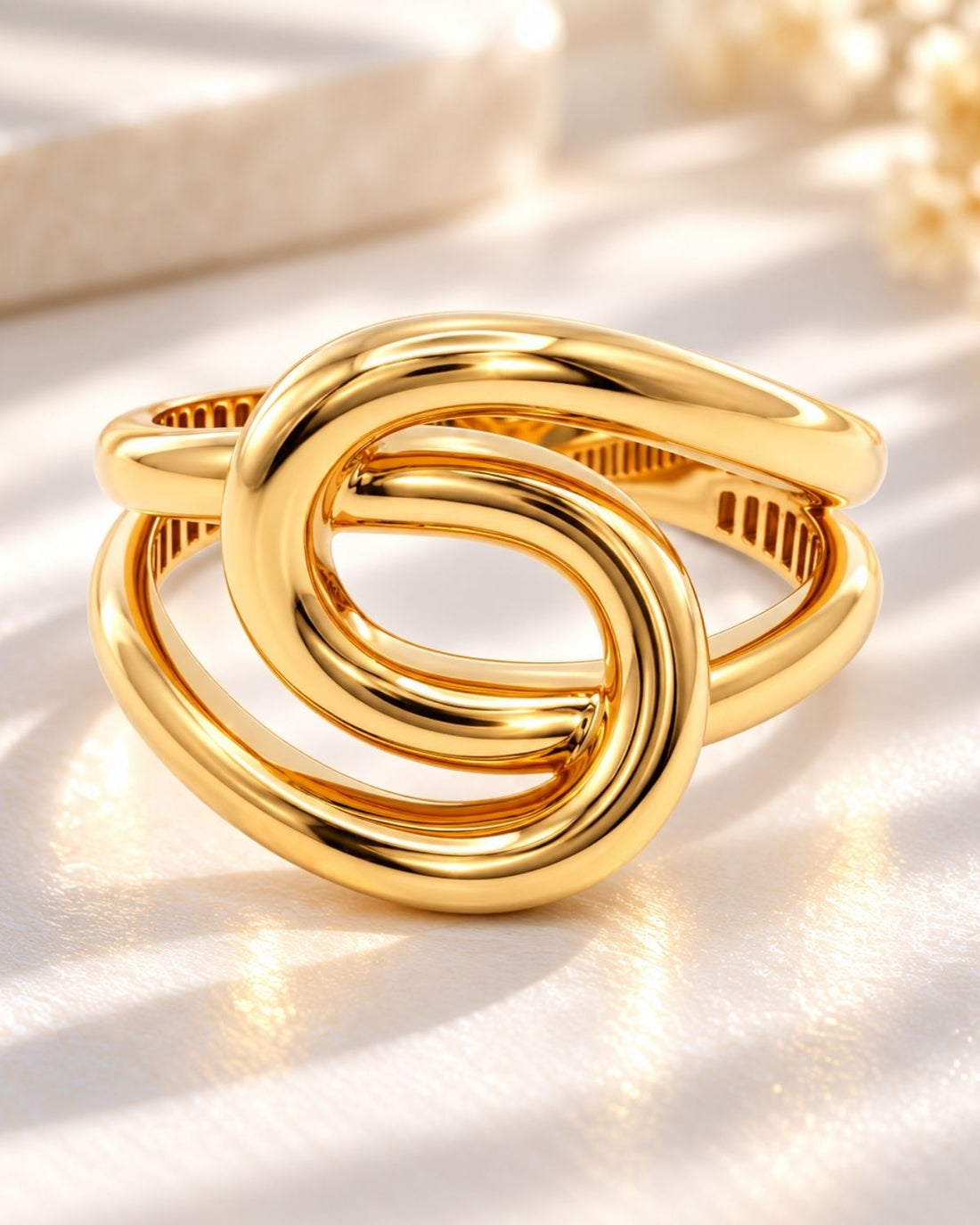 Gold Plated Knot Statement Ring