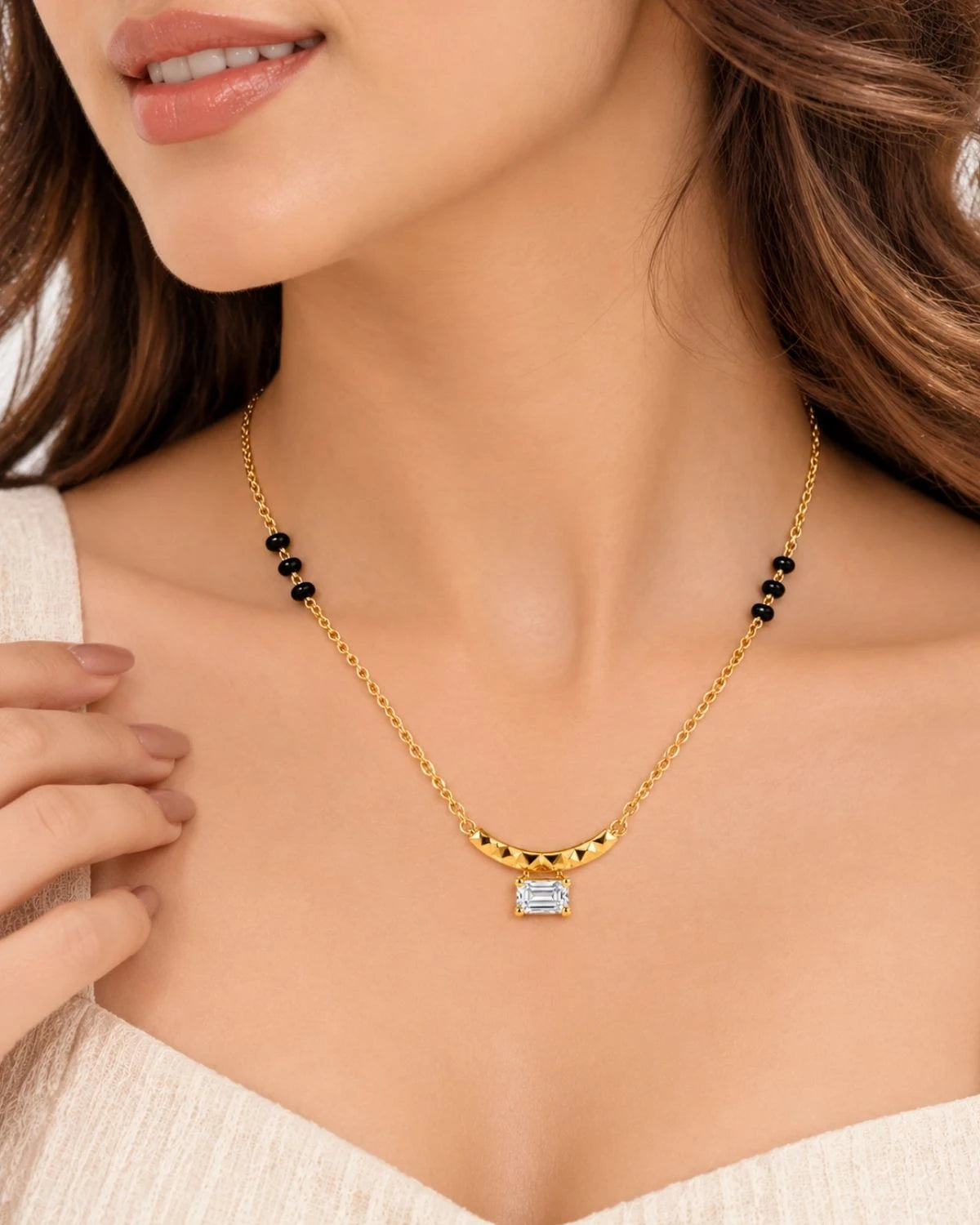 Amaya Diamond Mangalsutra | Gold Vermeil