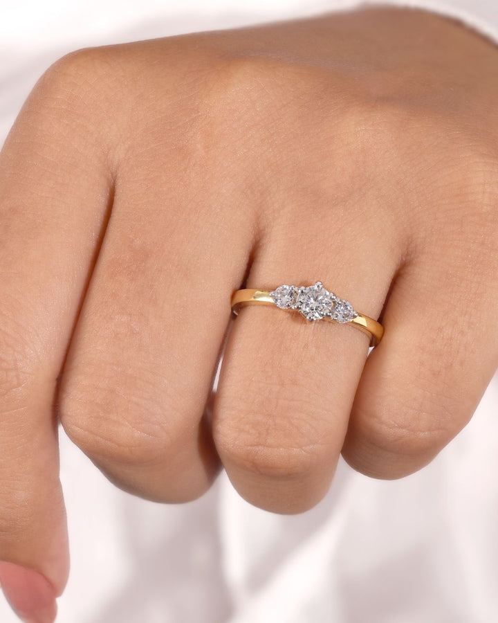 3-Stone Ring with Monzonite Diamond