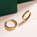Crossover Gold Hoop Earrings