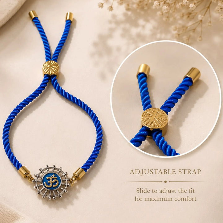 OM Adjustable Silver Rakhi
