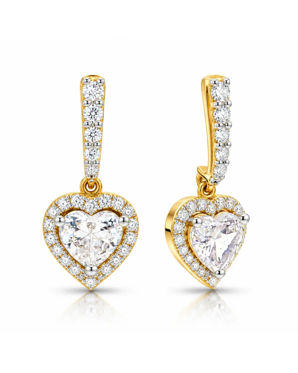 Heart Halo Drop Earrings | Gold Vermeil