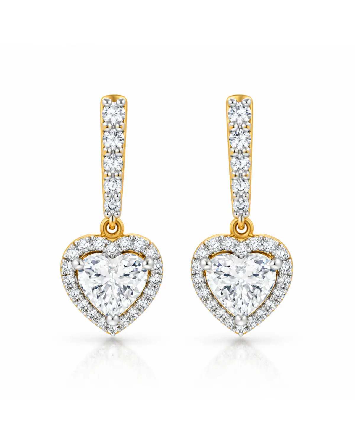 Heart Halo Drop Earrings | Gold Vermeil
