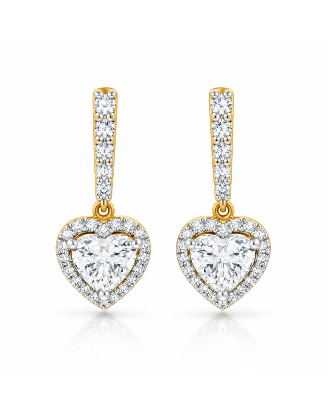Heart Halo Drop Earrings | Gold Vermeil