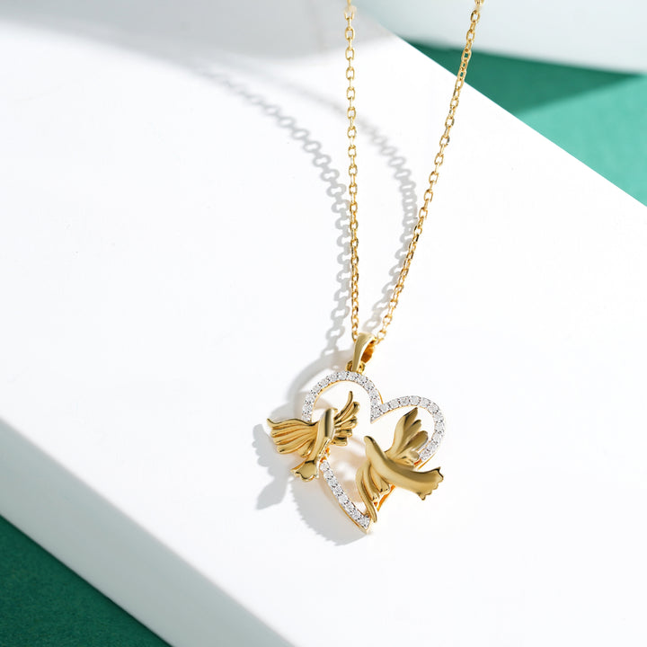 Love birds Heart Monzonite Pendant