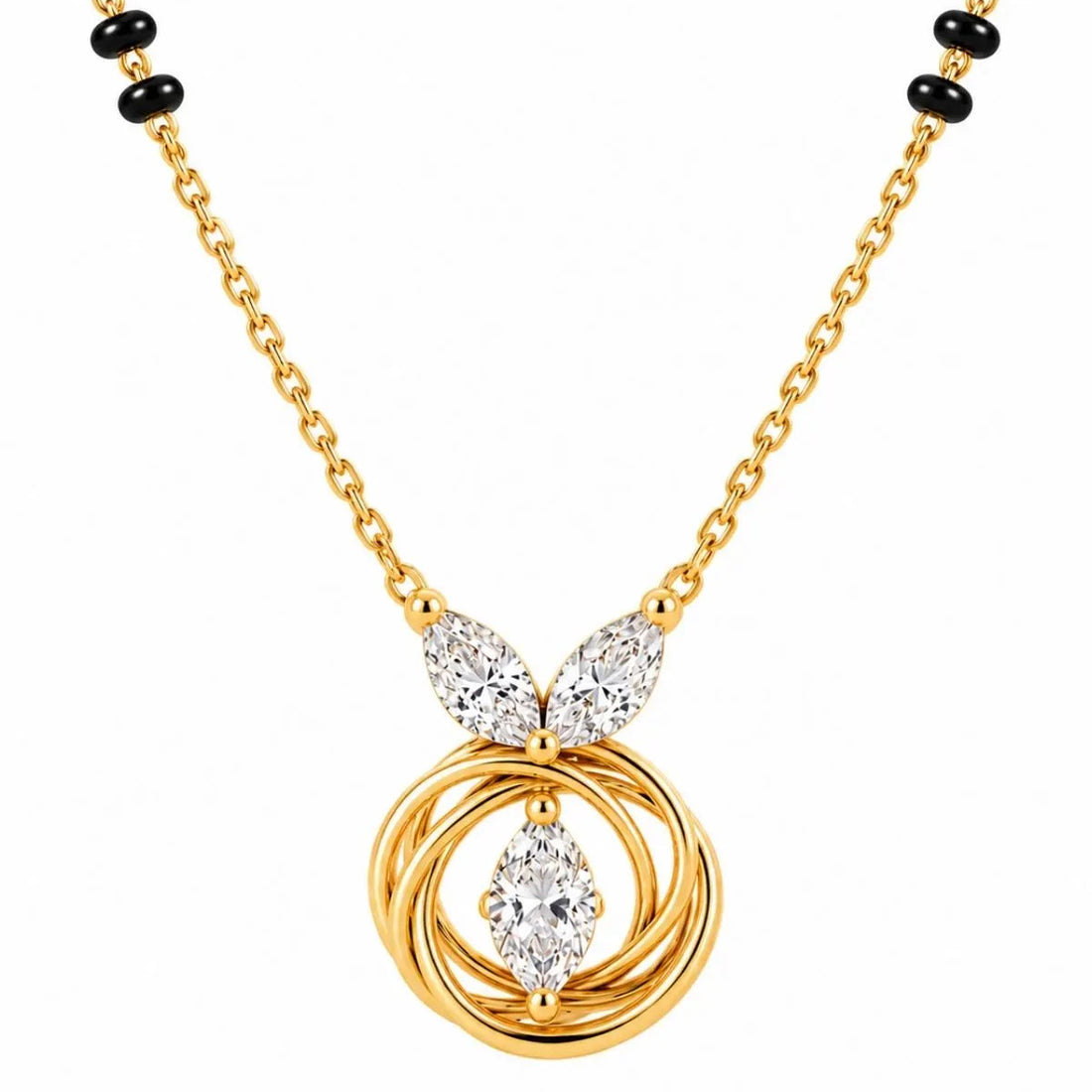 Aura Swirl Mangalsutra | Gold Vermeil