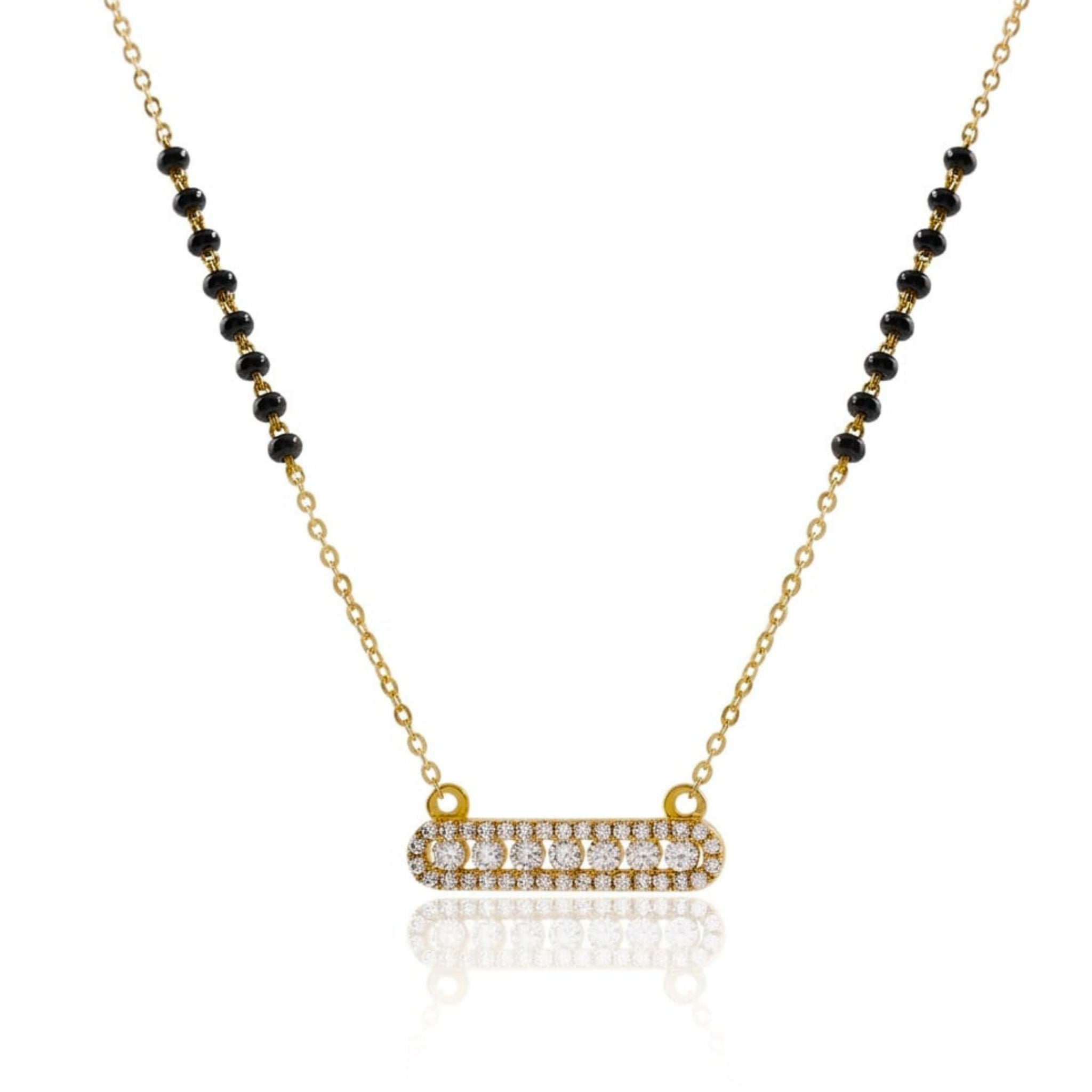 Modern Sleek Bar Mangalsutra | Gold Vermeil