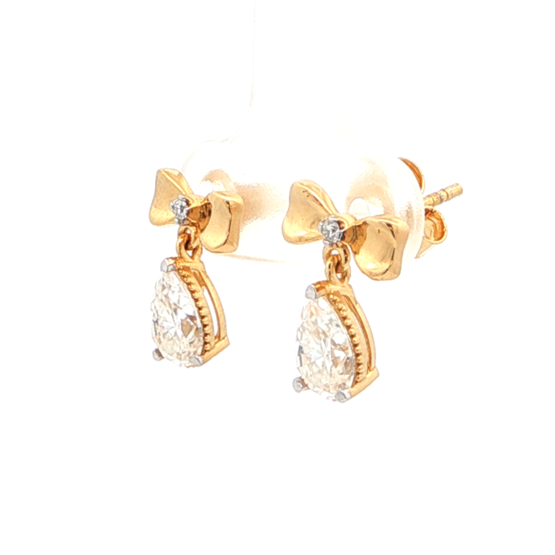 Bow Drop Earrings | Gold Plated