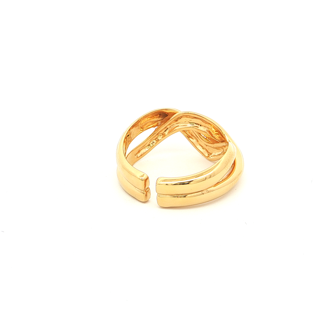 Gold Plated Twisted Adjustable Ring