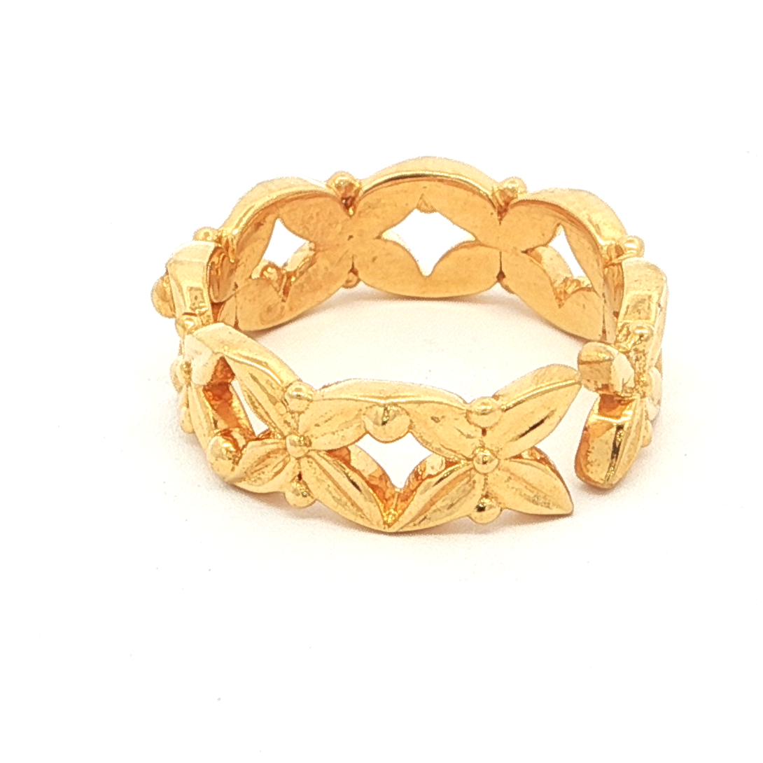 Gold-Plated Floral Eternity Band